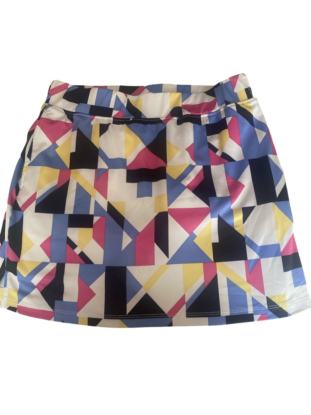 Izod Geometric Print Skort  in White, Blue, Pink & Yellow-S